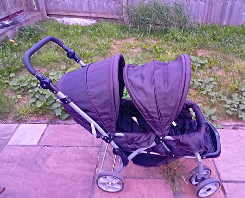 Black grey double - double, pushchair