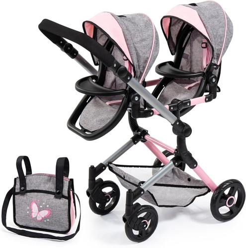 Bayer twin dolls double pram - double,