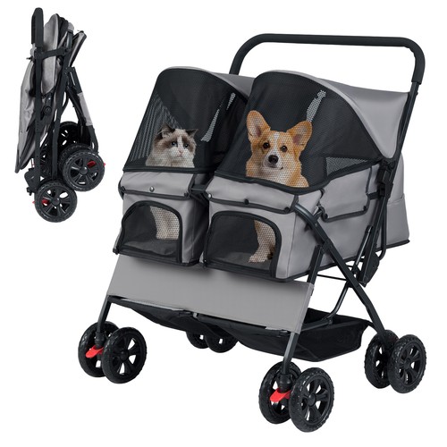 Double pet stroller with - pet,