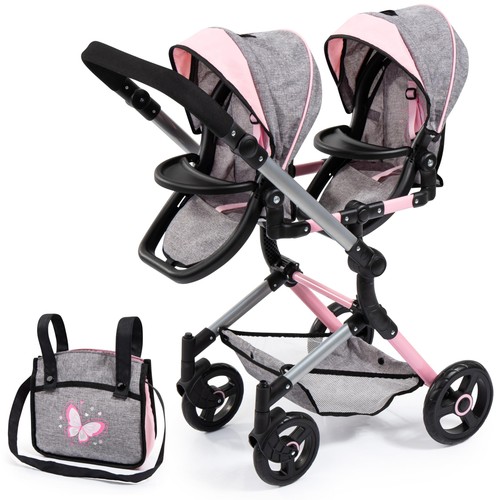 Bayer twin dolls double pram - twin,