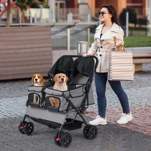 Pet stroller foldable - pet, twin
